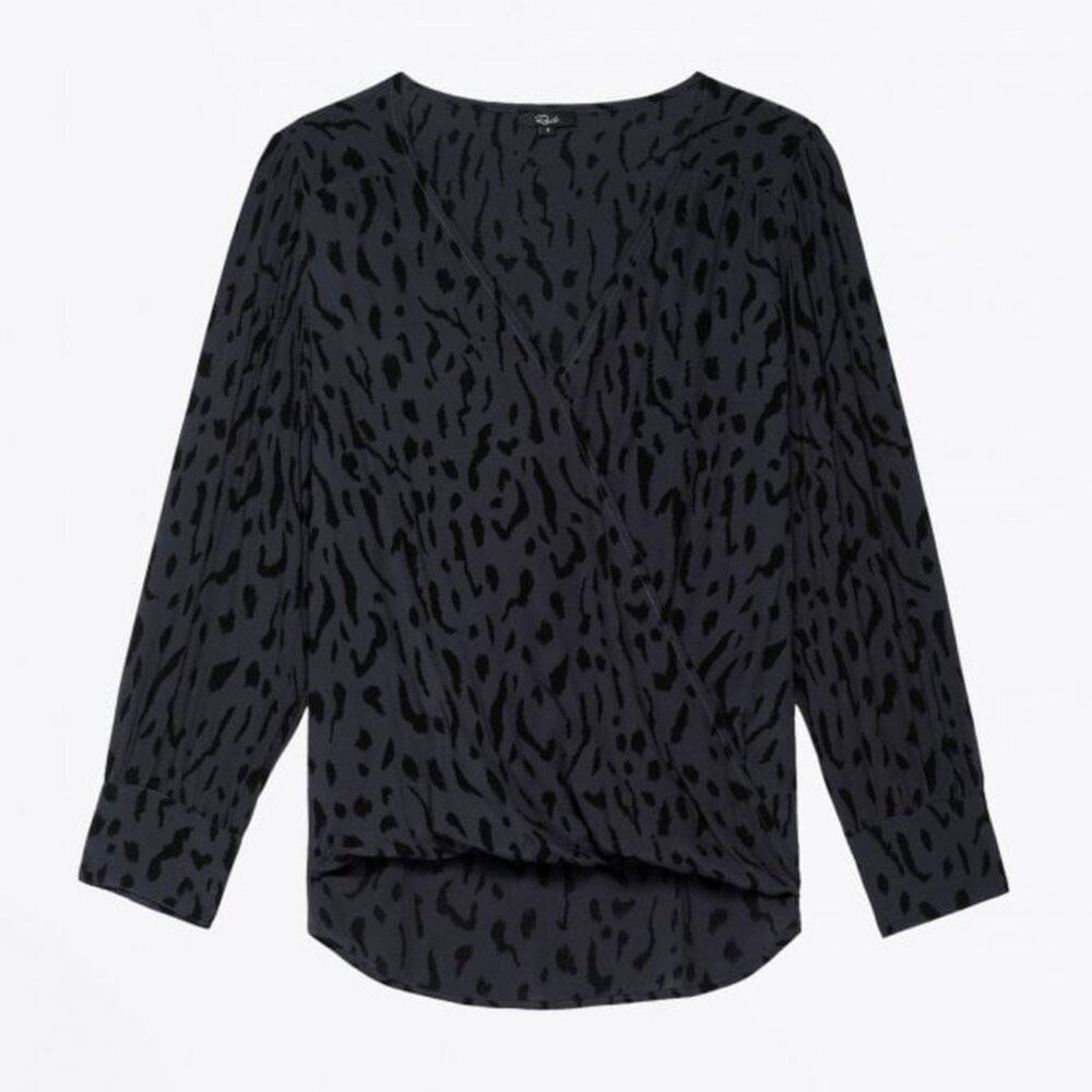 RAILS - Hillary - Cheetah Print Top - Charcoal Grey